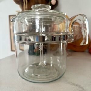 Vintage  Pyrex Flameware glass coffee percolator 9 cup